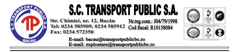 PROCES TRANSPORT PUBLIC SA BACAU